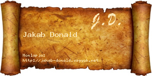 Jakab Donald névjegykártya