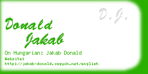donald jakab business card